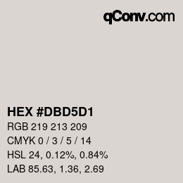 颜色代码: HEX #DBD5D1 | qconv.com