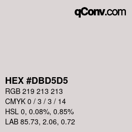 カラーコード: HEX #DBD5D5 | qconv.com