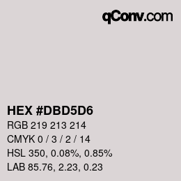 颜色代码: HEX #DBD5D6 | qconv.com
