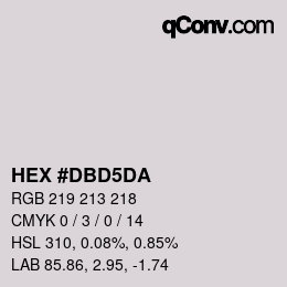 カラーコード: HEX #DBD5DA | qconv.com