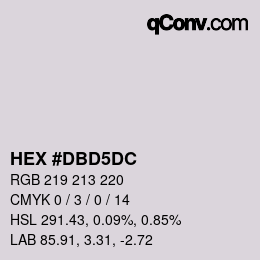 颜色代码: HEX #DBD5DC | qconv.com