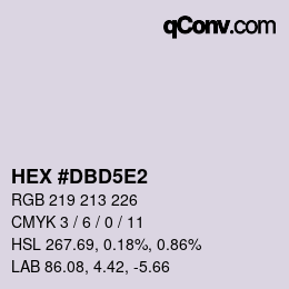 Farbcode: HEX #DBD5E2 | qconv.com