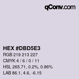 Farbcode: HEX #DBD5E3 | qconv.com