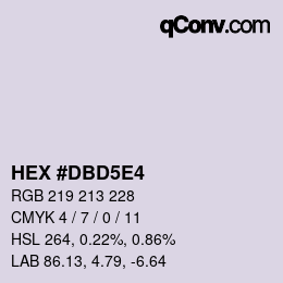 Código de color: HEX #DBD5E4 | qconv.com