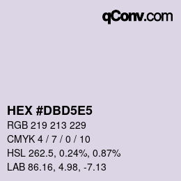 Color code: HEX #DBD5E5 | qconv.com