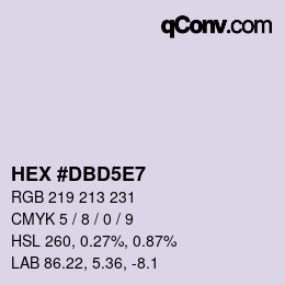 カラーコード: HEX #DBD5E7 | qconv.com