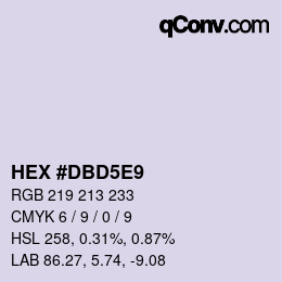 Farbcode: HEX #DBD5E9 | qconv.com