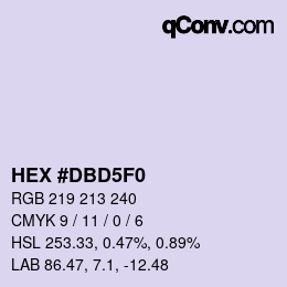 Color code: HEX #DBD5F0 | qconv.com