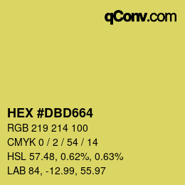 Color code: HEX #DBD664 | qconv.com