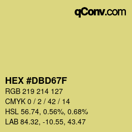Color code: HEX #DBD67F | qconv.com