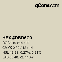 颜色代码: HEX #DBD6C0 | qconv.com