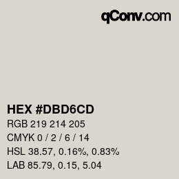 Color code: HEX #DBD6CD | qconv.com