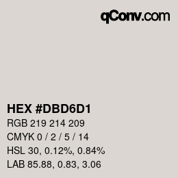 Color code: HEX #DBD6D1 | qconv.com