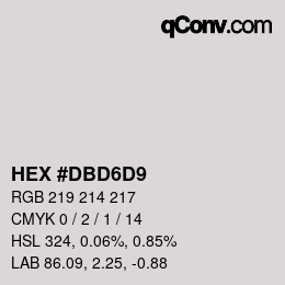 Color code: HEX #DBD6D9 | qconv.com