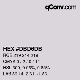カラーコード: HEX #DBD6DB | qconv.com