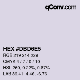 颜色代码: HEX #DBD6E5 | qconv.com