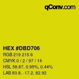 Color code: HEX #DBD706 | qconv.com