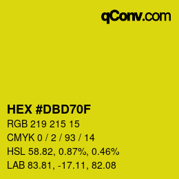 Color code: HEX #DBD70F | qconv.com