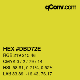 Color code: HEX #DBD72E | qconv.com