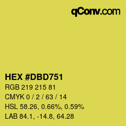 颜色代码: HEX #DBD751 | qconv.com