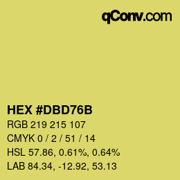 Color code: HEX #DBD76B | qconv.com