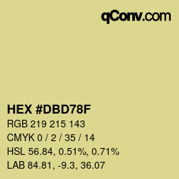 カラーコード: HEX #DBD78F | qconv.com