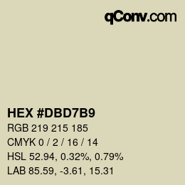 颜色代码: HEX #DBD7B9 | qconv.com