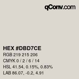 カラーコード: HEX #DBD7CE | qconv.com
