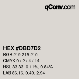 Color code: HEX #DBD7D2 | qconv.com