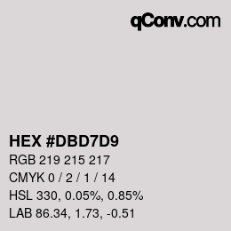 Color code: HEX #DBD7D9 | qconv.com