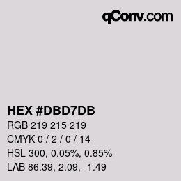 颜色代码: HEX #DBD7DB | qconv.com
