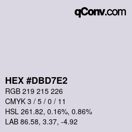 カラーコード: HEX #DBD7E2 | qconv.com