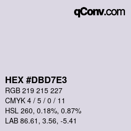 Color code: HEX #DBD7E3 | qconv.com