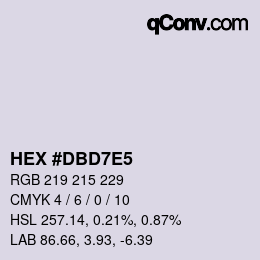 颜色代码: HEX #DBD7E5 | qconv.com