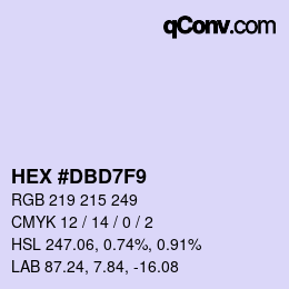 カラーコード: HEX #DBD7F9 | qconv.com