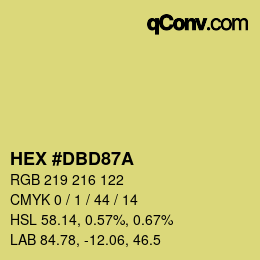 Color code: HEX #DBD87A | qconv.com