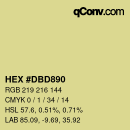 カラーコード: HEX #DBD890 | qconv.com