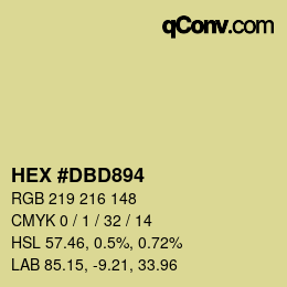 Color code: HEX #DBD894 | qconv.com