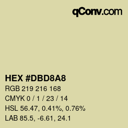 Color code: HEX #DBD8A8 | qconv.com