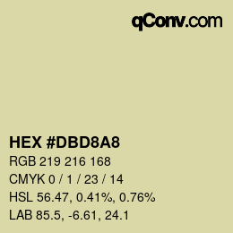 カラーコード: HEX #DBD8A8 | qconv.com