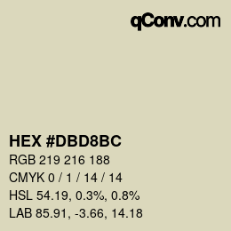 Color code: HEX #DBD8BC | qconv.com