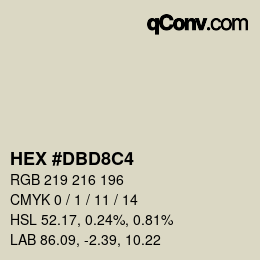 カラーコード: HEX #DBD8C4 | qconv.com