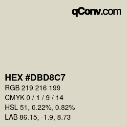 カラーコード: HEX #DBD8C7 | qconv.com