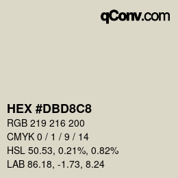 カラーコード: HEX #DBD8C8 | qconv.com
