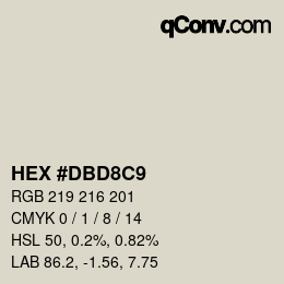 カラーコード: HEX #DBD8C9 | qconv.com