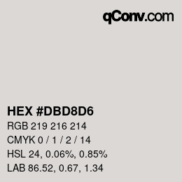 Color code: HEX #DBD8D6 | qconv.com