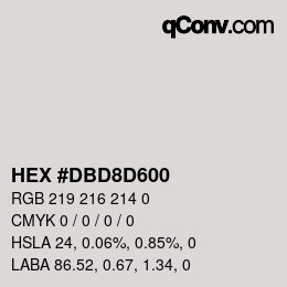 Color code: HEX #DBD8D600 | qconv.com