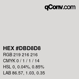 Color code: HEX #DBD8D8 | qconv.com