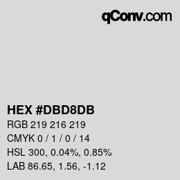 カラーコード: HEX #DBD8DB | qconv.com