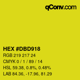 Color code: HEX #DBD918 | qconv.com